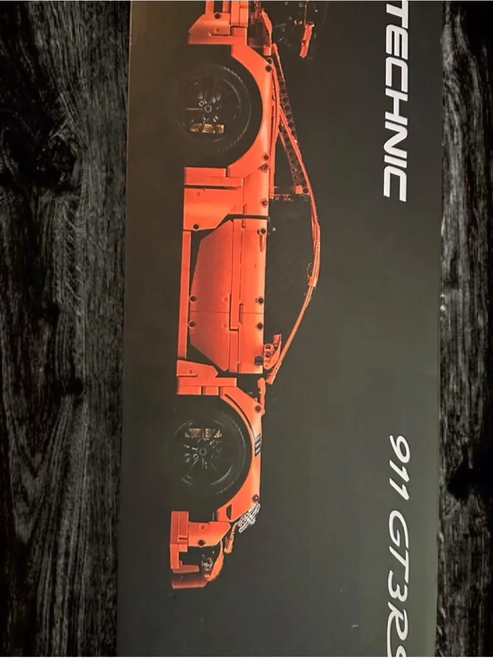LEGO Technic Orange Sports Car Model with Black Accents